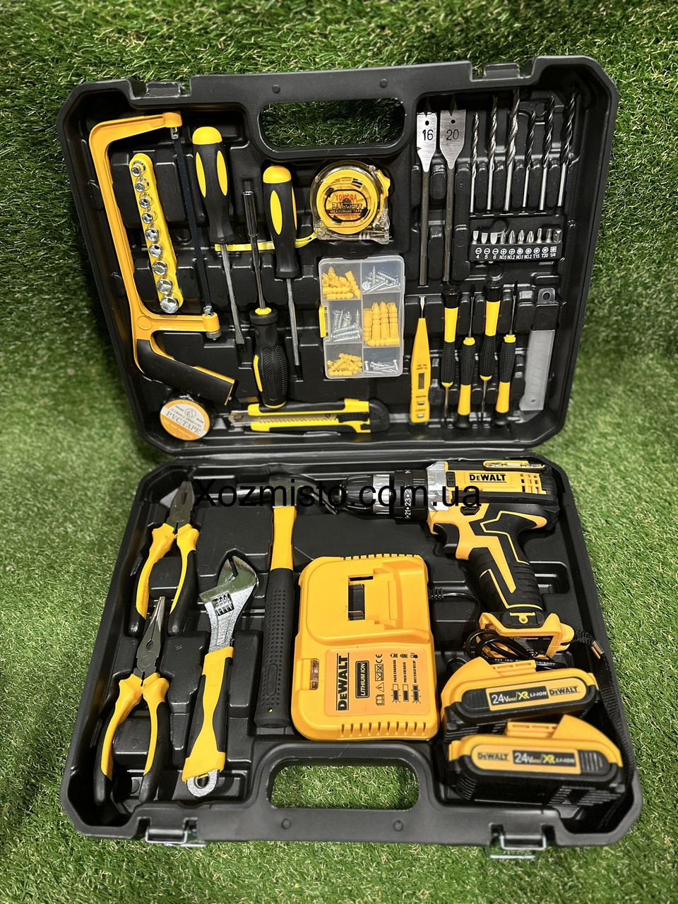 Шурупокрут ударний DeWALT DCD791 (24V 5A/h Li-Ion) з великим набором інструментів