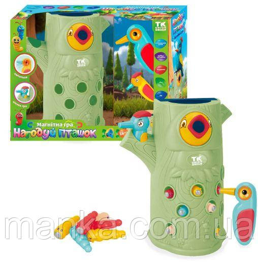 Магнітна гра риболовлч “Нагодуй Пташок” 75583  "TK Group" звук, підсвічування, мелодія, 2 пташки, 9 черв’ячків, фото 1