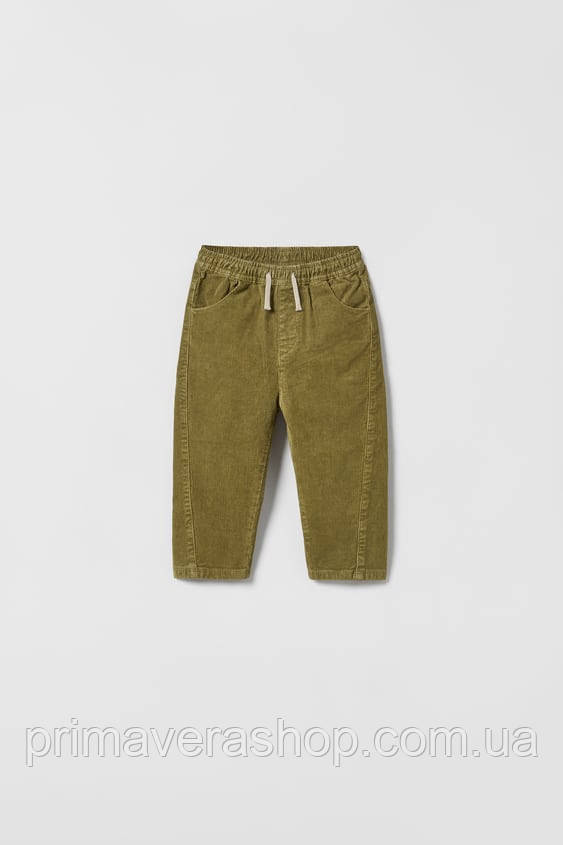 Zara Штани вельветові для хлопчика 2-3 роки 98 см оливкові