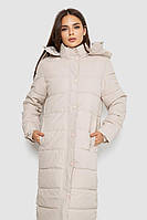 Куртка Жіноча Подовжена Батал Зимова Утеплена Світло Бежева Довга У Наявності Великі Розміри Shopingo