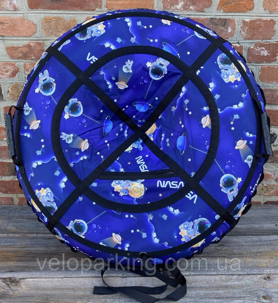 Тюбінг (ваташка) 100 см, з камерою та ручками, надувні санки дитячі NASA, підліткові, крижана пВХ