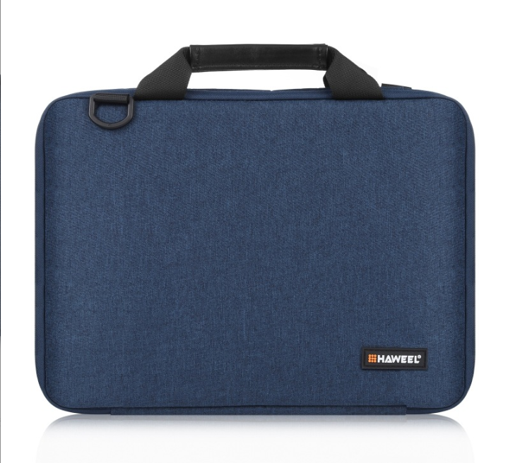 Сумка подвійна для ноутбука синя 15,6" 180° Haweel 2169 чохол-папка для ноутбуку 15 дюймів на 2 відділення синій, фото 1