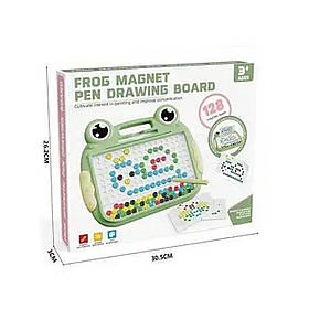 Мозаїка магнітна зелена 128 магнітних елементів карточки із завданнями магнітний стилус серветка, в кор 26*3*30.5см (ME 138)