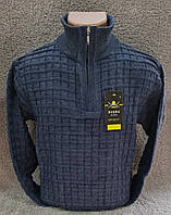 Светр чоловічий Triko теплий на блискавці комір стійка джинс