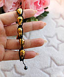 Золотистий кришталевий браслет шамбала на руку, фото 2