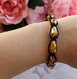 Золотистий кришталевий браслет шамбала на руку, фото 3