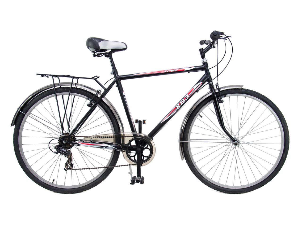 Велосипед ХВЗ 28″ Турист 286WD  Cталь 6 швид. Чорний