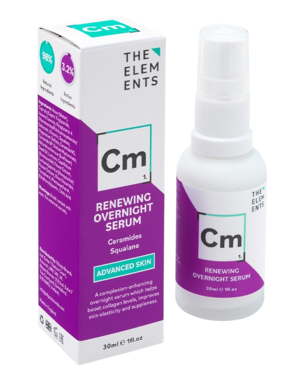 Оновлююча нічна сироватка The Elements Renewing Overnight Serum 30 ml з керамідами