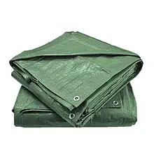 Тент 4х5м 80г зелений універсальний з Тарпаулину Agreen з люверсами кільцями