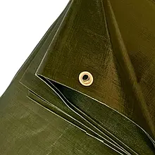 Тент 4х6м 200г темно-зелений посиленний Agreen з люверсами кільцями