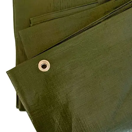 Тент 6х8м 200г темно-зелений посиленний Agreen з люверсами кільцями, фото 1