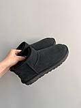 UGG Ultra Mini Black 42 Уги жіночі короткі натуральний замш на хутрі, фото 4