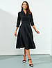 Класичне вечірнє плаття-міні на запах з відвротом, чорне, фото 5