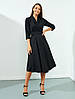 Класичне вечірнє плаття-міні на запах з відвротом, чорне, фото 3