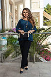 Костюм жіночий нарядний брюки та блуза 7795, фото 3