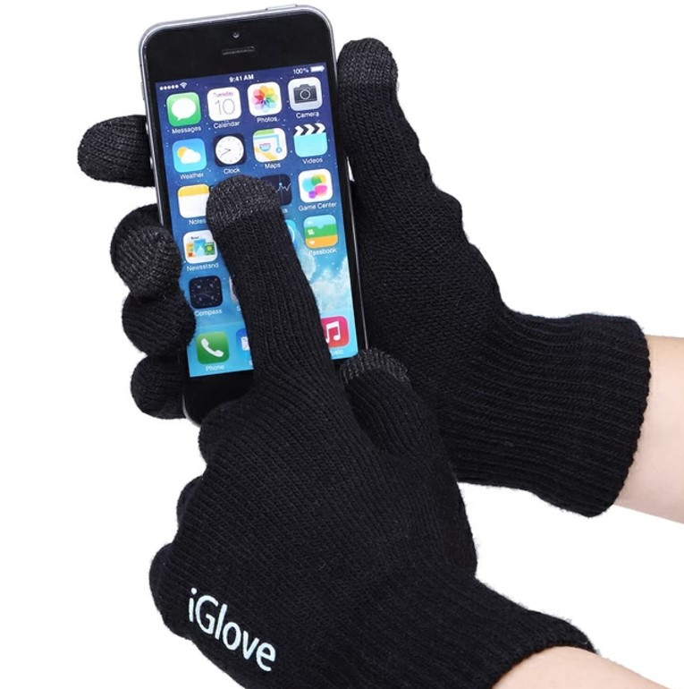 Зимові рукавички для сенсорних екранів Чорні Універсальний розмір, фото 1