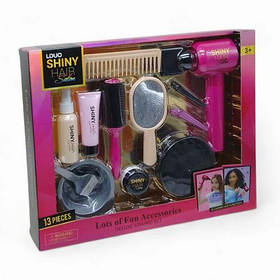 Набір перукаря 626015 13 аксесуарів, фен видуває повітря, 2 насадки, 2 заколки, гребінець, щітка, люстерко, в