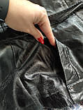 Шкіряна куртка з натуральної шкіри та чорнобурки з капюшоном і поясом натуральна шкіра розмір С, фото 5
