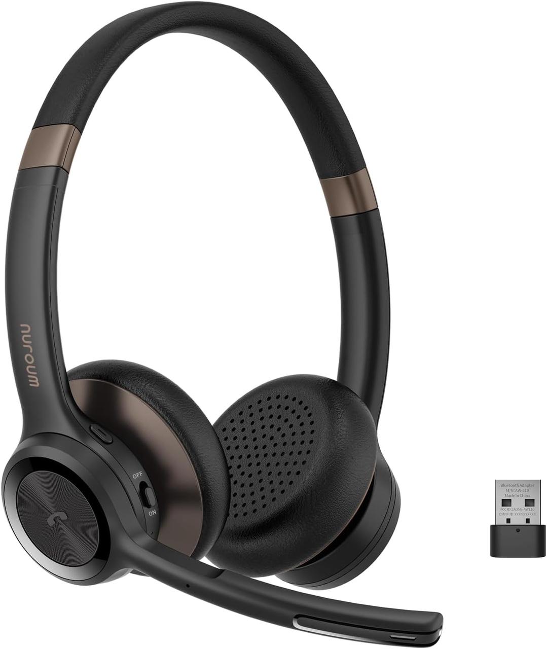 Бездротова гарнітура Bluetooth Nuroum HP30 з мікрофоном, бездротова або дротова вушна гарнітура для ПК/мобільного телефону, радіус, фото 1