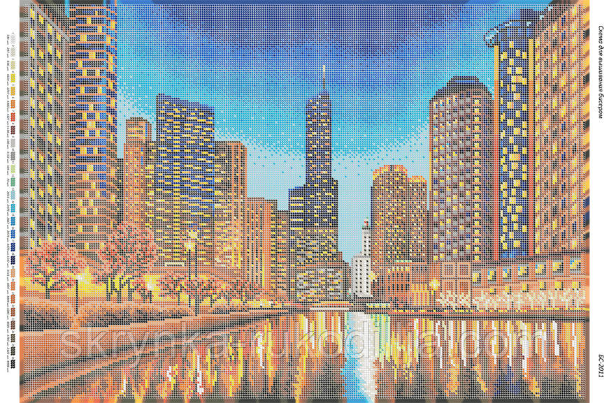 Схема на тканині для вишивки Нічне місто БС-2011(Сяйво БСР)