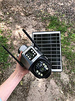 Камера автономна відеоспостереження вулична v380pro 4G сім PTZ solar із сонячною панеллю