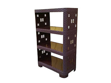 Етажерка Ротанг 4-секційна 52х30х83 коричнева ТМ ПОЛІМЕРАГРО FG