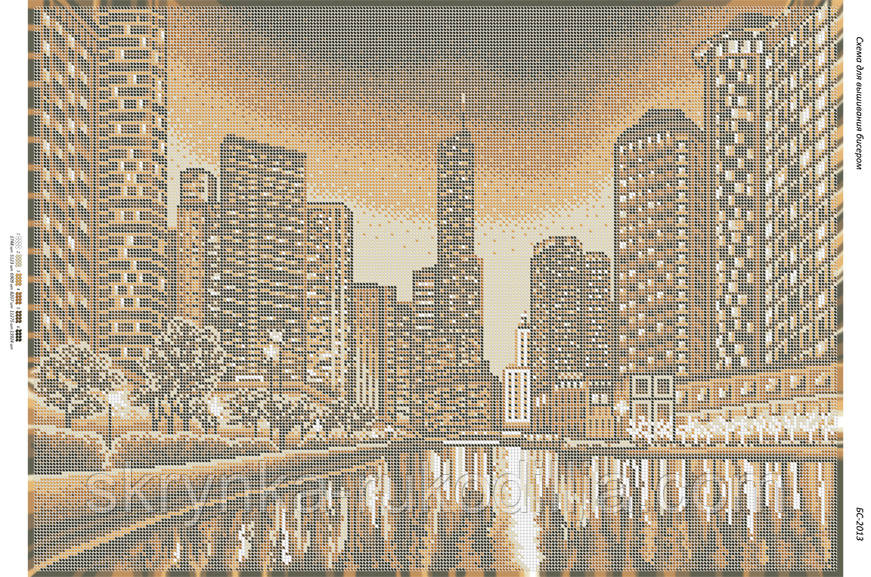 Схема на тканині для вишивки Нічне місто (золото) БС-2013 (Сяйво БСР)