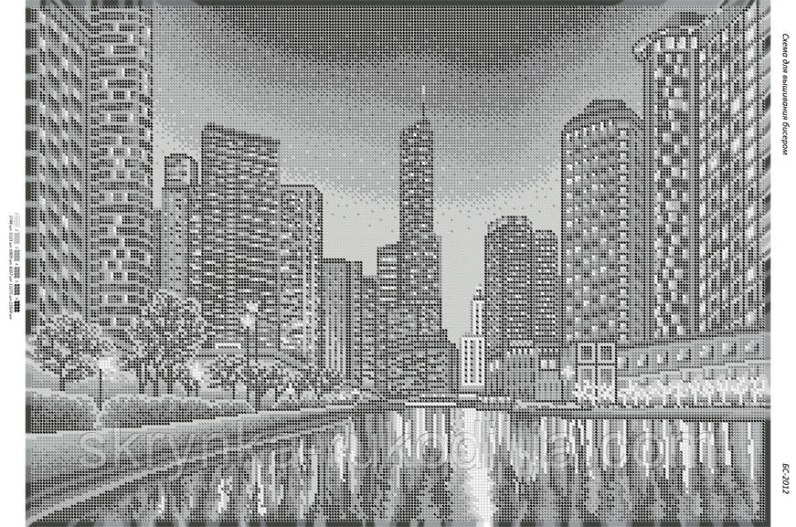 Схема на тканині для вишивки Нічне місто (срібло) БС-2012 (Сяйво БСР)