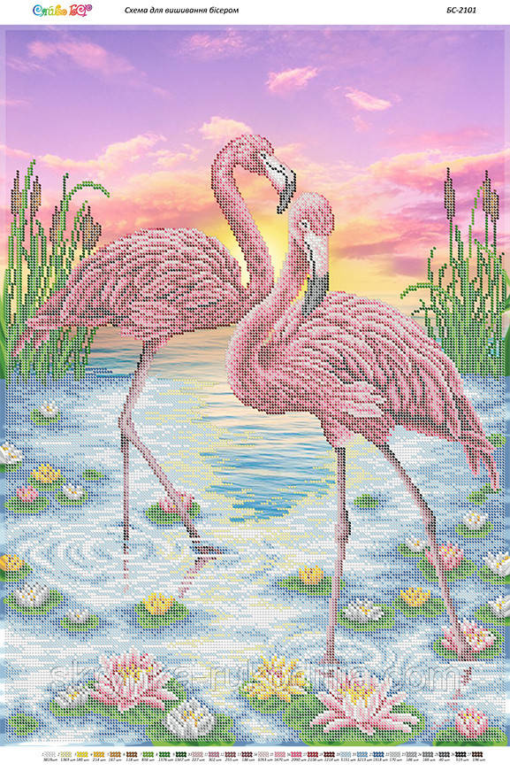 Схема на тканині для вишивки Фламінго БС-2101 (Сяйво БСР)