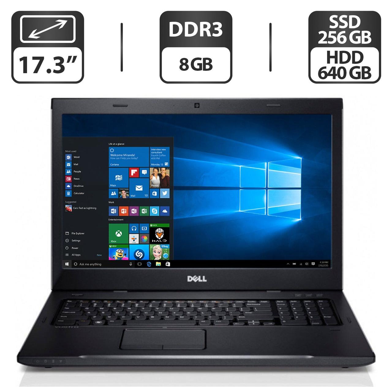 Ноутбук Dell Vostro 3750/ 17.3" (1600x900)/ Core i7-2620M/ 8 GB RAM/ 256 GB SSD + 640 GB HDD/ HD 3000
