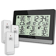 Термогігрометр Technoline WS7065 Black/Silver з 3 датчиками для контролю температури та вологості до 60 м