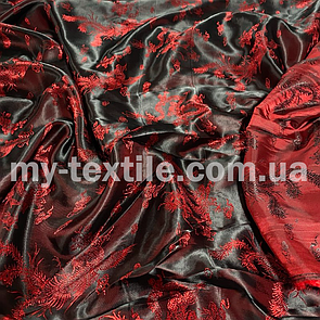 Підкладка Жакард принт Червоний із чорним
