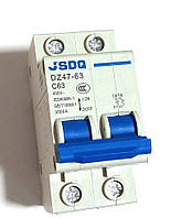 Автоматичний вимикач 63A 400V AC 2P 3kA DZ47-63-63, захист від короткого замикання та перевантаження