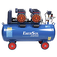 Потужний компресор повітряний безмасляний EnerSol ES-AC885-100-4OF : ресивера 100 л, 3.36 кВт, 8 бар, вага 46.5кг