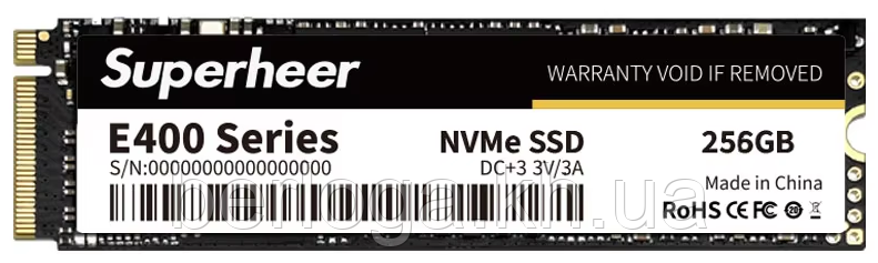 SSD-накопичувач M.2 NVMe PCIe 3.0x4 Superheer E400 256Gb