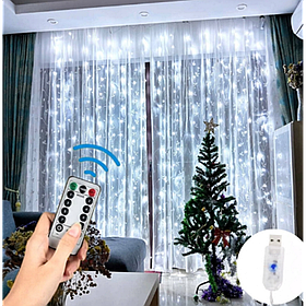 Led гірлянда штора Крапля роси холодний білий 2*3m 300 LED USB c пультом tn5442