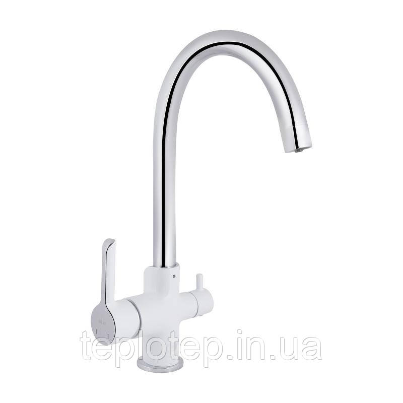 Змішувач для кухні Qtap Grand з підключенням для питної води QTGRA362CRW45668 Chrome/White, фото 1