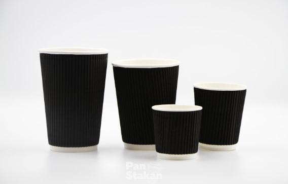 Склянка паперова гофрована Ø75 ​​мм. 250 мл. чорний (15)