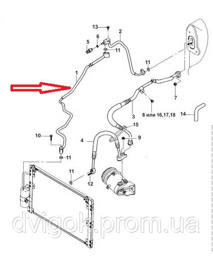 Патрубок кондиционера Daewoo Lanos ЗАЗ Ланос ЗАЗ Сенс - фото 3 - id-p449569492
