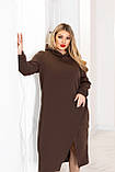 Довга жіноча сукня худі на флісі з капюшоном тепла трикотажна на кожен день, фото 6