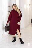 Довга жіноча сукня худі на флісі з капюшоном тепла трикотажна на кожен день, фото 9