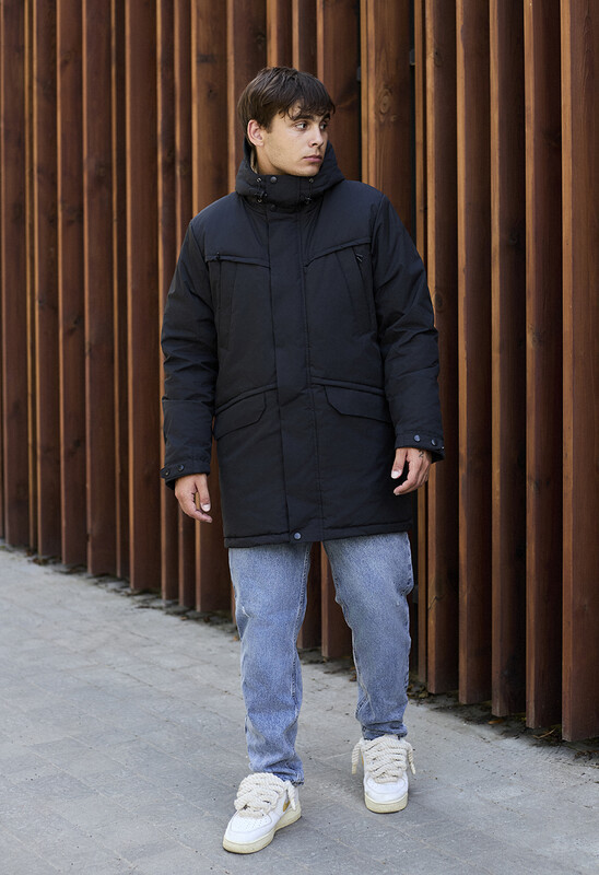 Чоловіча парка чорного кольору Staff st black