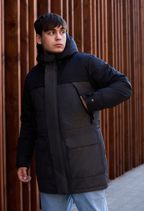 Двоколірна зимова парка Staff to black & graphite