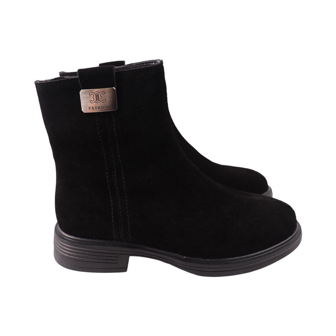 Черевики жіночі Renzoni чорні натуральна замша, фото 1