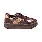 Кеди жіночі Farinni на платформі коричневі натуральна замша, 38, фото 3