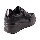Кросівки жіночі Renzoni на платформі чорні натуральна шкіра, 38, фото 4