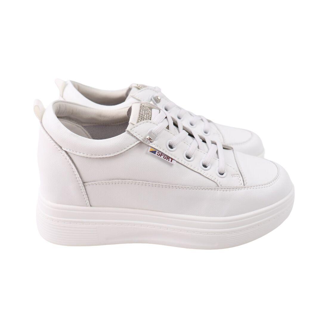 Кеди жіночі Farinni на платформі білі натуральна шкіра, 38, фото 1