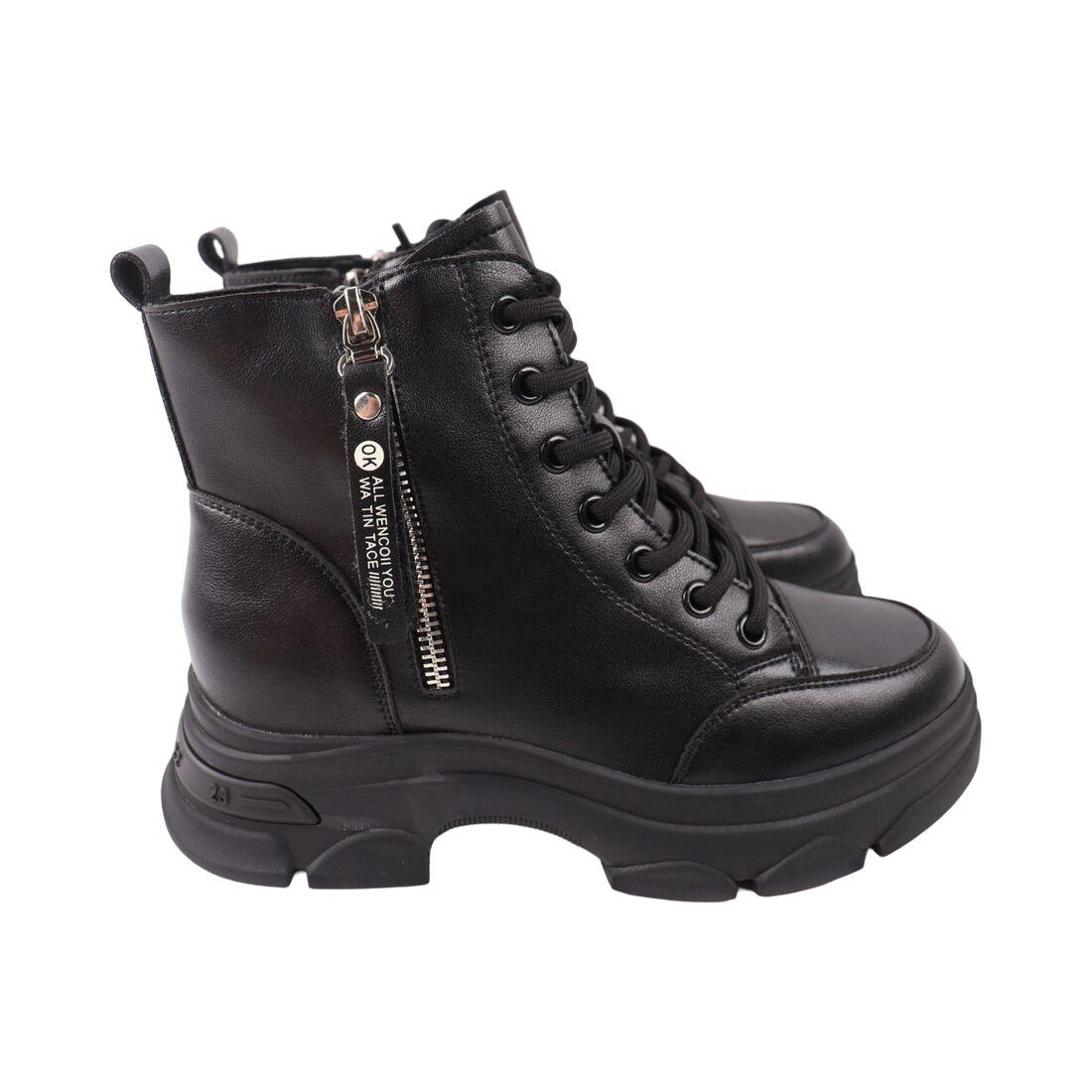 Черевики жіночі Farinni чорні натуральна шкіра, 39, фото 1