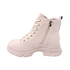 Черевики жіночі Farinni молочні натуральна шкіра, фото 2