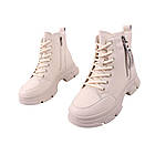 Черевики жіночі Farinni молочні натуральна шкіра, фото 5